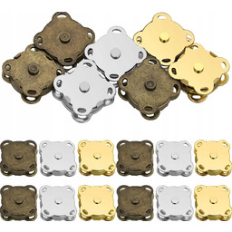 GUZIKI 15 MM 12 SZTUK ZAPIĘCIA METALOWE ZATRZASKI