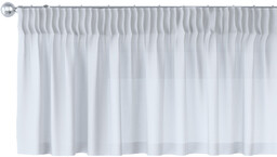 Lambrekin na taśmie marszczącej, kremowy, 130 x 40