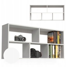 Półka Wisząca Ścienna Modułowa Na Książki Biała 110×50