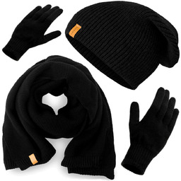 Nandy Polski Komplet Zimowy Czapka Szal Rękawiczki -