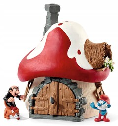 Schleich Domek Smerfów Figurki Papa Smerf Gargamel 20803
