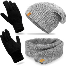 Nandy Polski Komplet Zimowy Czapka Szal Rękawiczki -