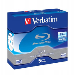 Płyty Blue-ray Verbatim 25GB 6X BD-R SL 5szt