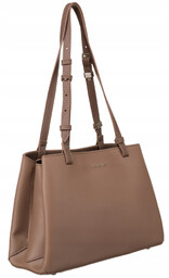 Klasyczny tote bag David Jones CM6533 c. beżowy