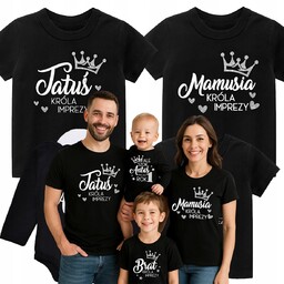 Zestaw Rodzinny Koszulki Urodzinowe Mama Tata Brat/Siostra Dowolne