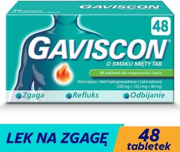 Gaviscon o smaku mięty - 48 tabletek