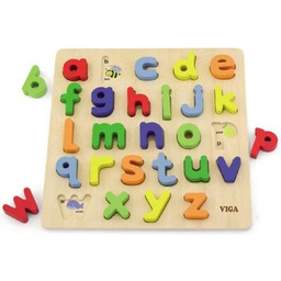 VIGA Klocki sensoryczne Sorter kształtów - alfabet 50125