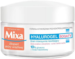 Mixa Hyalurogel, nawilżający krem 24h, bogaty, skóra sucha