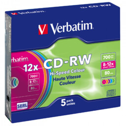 Płyty Verbatim CD-RW 700MB 12x -Slim - 5szt.
