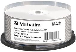 Płyty BD-R VERBATIM DataLife+ Printable 43738, 25 GB,
