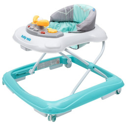 Chodzik Baby Mix z kierownicą i silikonowymikółkami, zielony,