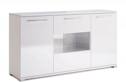 Elior Biała duża komoda z witryną 150 cm