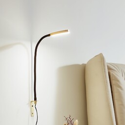Lampa Ścienna Lindby, Flexola, ściemnialny, czarny, sypialnia, metal