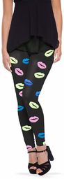 Folat 63546 Party legginsy czarne z neonowymi wargami
