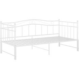 Edinos Białe metalowe łóżko rozkładane 90x200 cm E2-R72