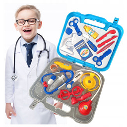 Zestaw mały lekarz doktor w walizce stetoskop termometr