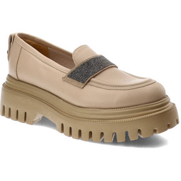 Karino Beżowe Półbuty Eleganckie Skórzane Buty