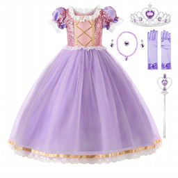 Strój Roszpunka Sukienka Kostium Księżniczka Zaplątani Bal Zestaw