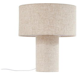 Lampa Stołowa Lindby, Elfie, beżowy, salon, tkanina tekstylia,