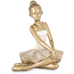 Figurka dekoracyjna baletnica dziecko złota 17,5x15x12 167788