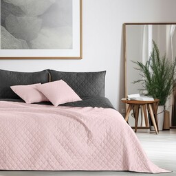 DecoKing Narzuta Axel różowy/stalowy, 170 x 210 cm,