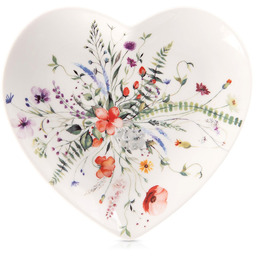 Talerz deserowy porcelanowy serce MAKI 17,5x17 cm