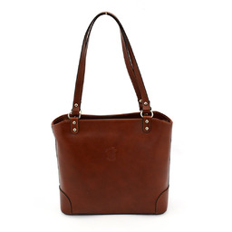 Skórzana torebka na ramię z licowej skóry shopper