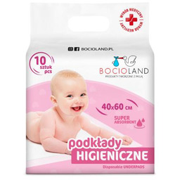 BOCIOLAND Podkłady higieniczne jednorazowe 40x60cm, 10 sztuk