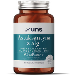UNS Astaksantyna z Alg + Bioperine, 60 kapsułek