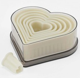 thermohauser Zestaw foremek do wycinania (nylon), serce falowane,