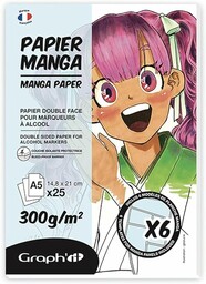 GRAPH''IT blok manga 25 arkuszy 300gr extra white