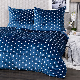 4Home Pościel mikroflanela Stars niebieski, 160 x 200