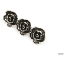 ROMANTYCZNA BROSZKA TRZY KWIATY retro vintage róża rośliny