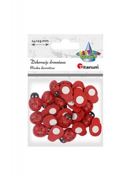 Ozdoby drewniane Biedronki 24 szt. 14x19mm Titanum Craft-Fun