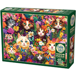 Puzzle, Koty wśród kwiatów, 1000 el.