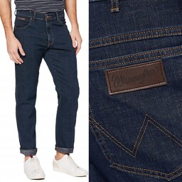 Wrangler TEXAS SLIM Cross Game DżINS GRANATOWE SPODNIE