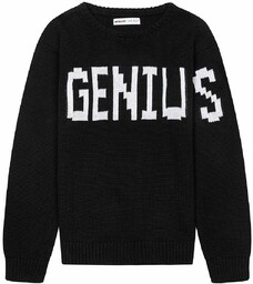 Chłopięcy bawełniany sweter oversize z napisem Genius