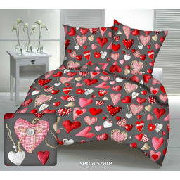 Karo Pościel z kory 140x200 szara ciemna czerwona