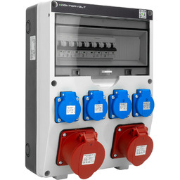 Rozdzielnica budowlana 32A 16A 4x230V z wyłącznikiem nadprądowym