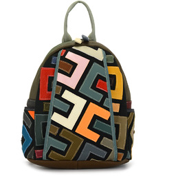 Wzorzysty damski plecak skórzany ze wzorem mozaiki