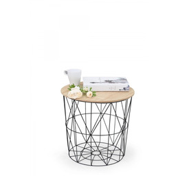 MARIFFA ława stelaż - czarny, blat - naturalny