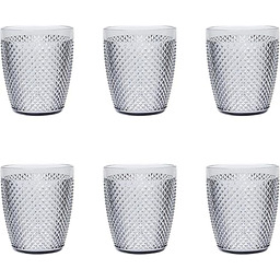 Excelsa Diamond Set 6 Szklanek Srebrny, Nietłukące Plastik,