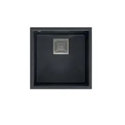 Quadron HQD4242U8-BS David 40 Granitowy Czarny/Stalowy Zlewozmywak prostokątny