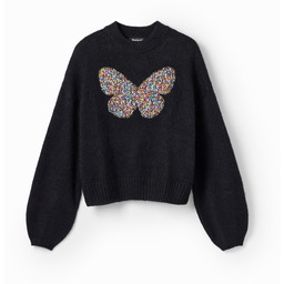 Sweter z grubej dzianiny w motyle