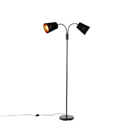 Inteligentna lampa podłogowa czarna w komplecie z 2