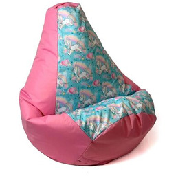 GO GIFT Pufa worek Jednorożec XL Niebiesko-różowy 130