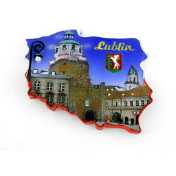 Magnes na lodówkę w kształcie Polski Lublin
