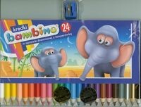 KREDKI OŁÓWKOWE JUMBO 24 KOLORY GRUBE BAMBINO