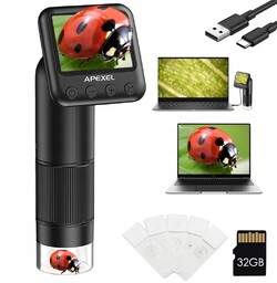 Cyfrowy Mikroskop LCD Dla Dzieci Ręczny 400X-800X Usb