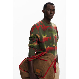 Sweter w paski ze zwierzęcym motywem